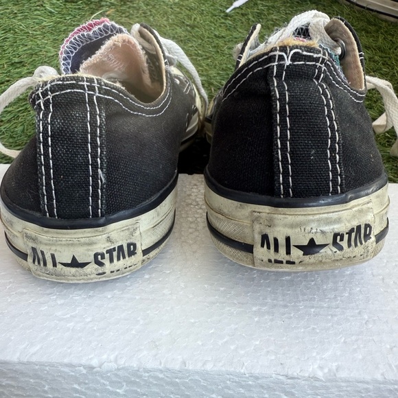 Converse Layered Tongue Patchwork Black Low Top Sneakers Women’s 7/Men’s 5 - Picture 4 of 7